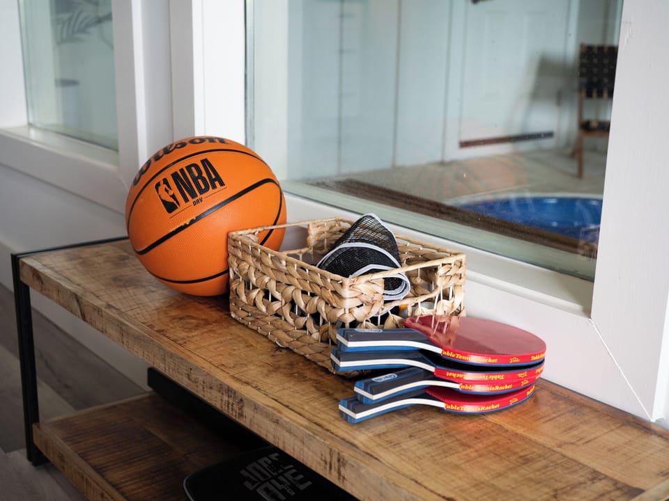 Get ready for endless fun!  We’ve got all the equipment you need, and the basketball and pickle-ball courts are just a quick 5-minute stroll from the cabin