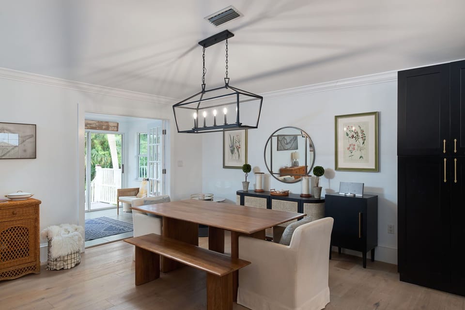 Dining table with service for up to six guests