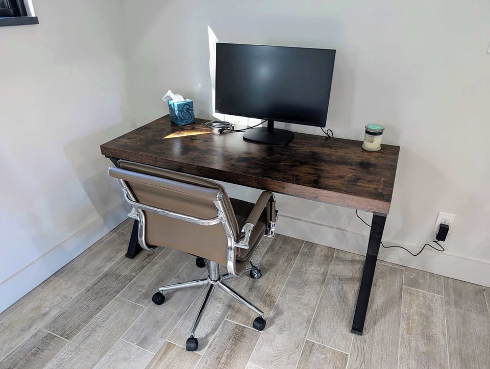 Workstation in open concept living room