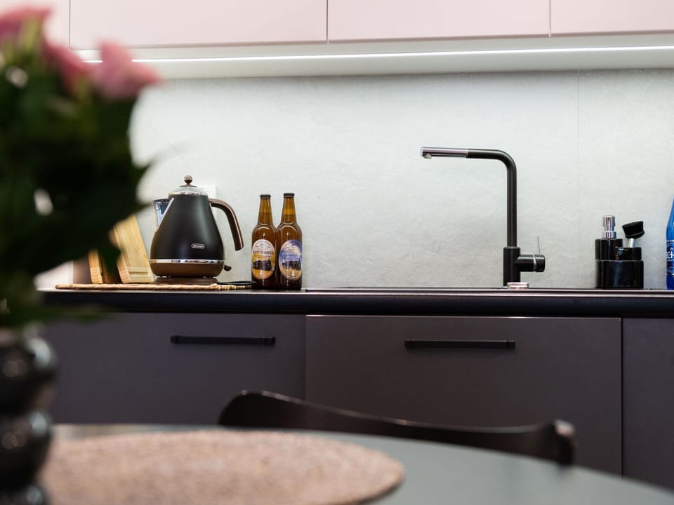 Apartment | Private kitchen | Electric kettle, toaster, highchair
