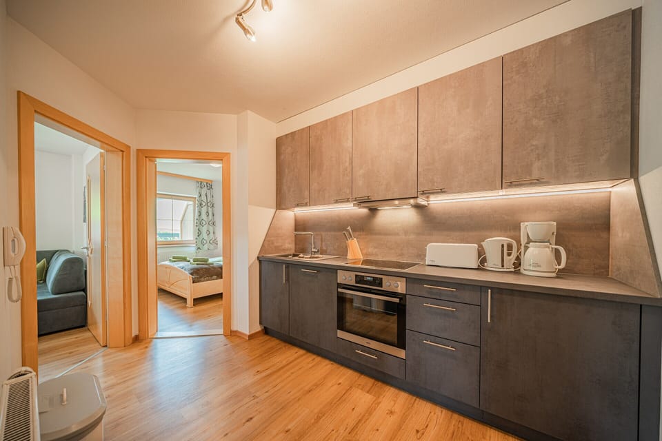 Apartment | Private kitchen | Electric kettle, highchair