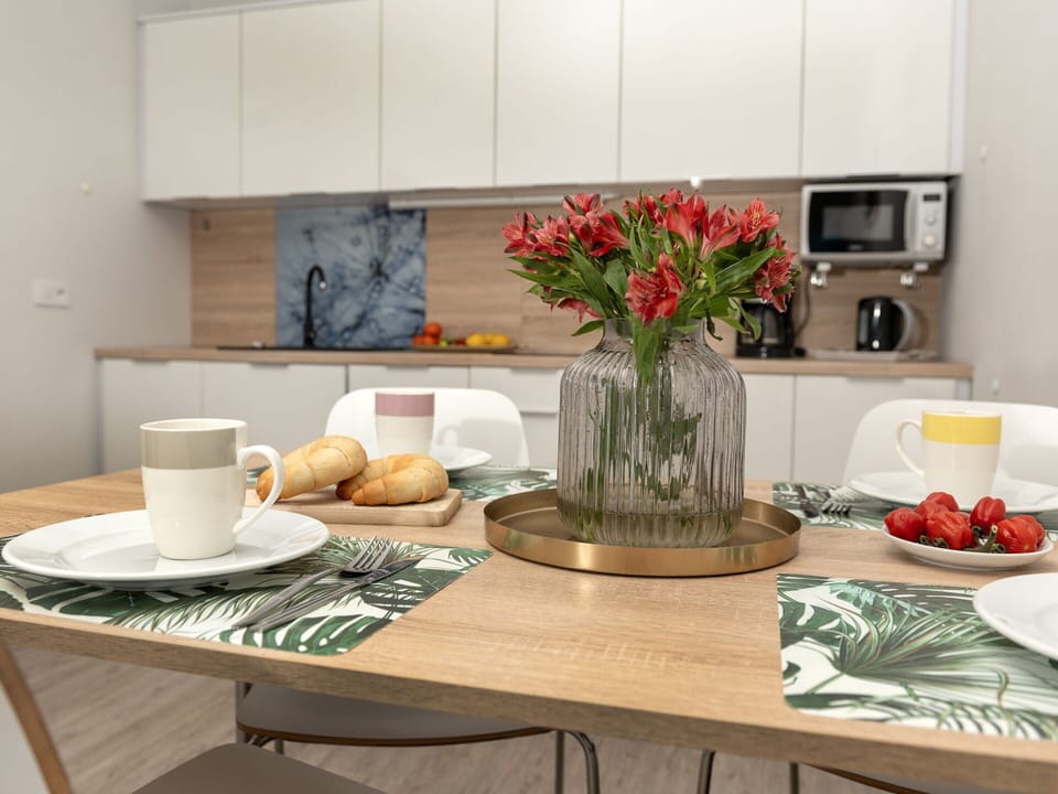 Apartment | Private kitchen | Electric kettle, highchair