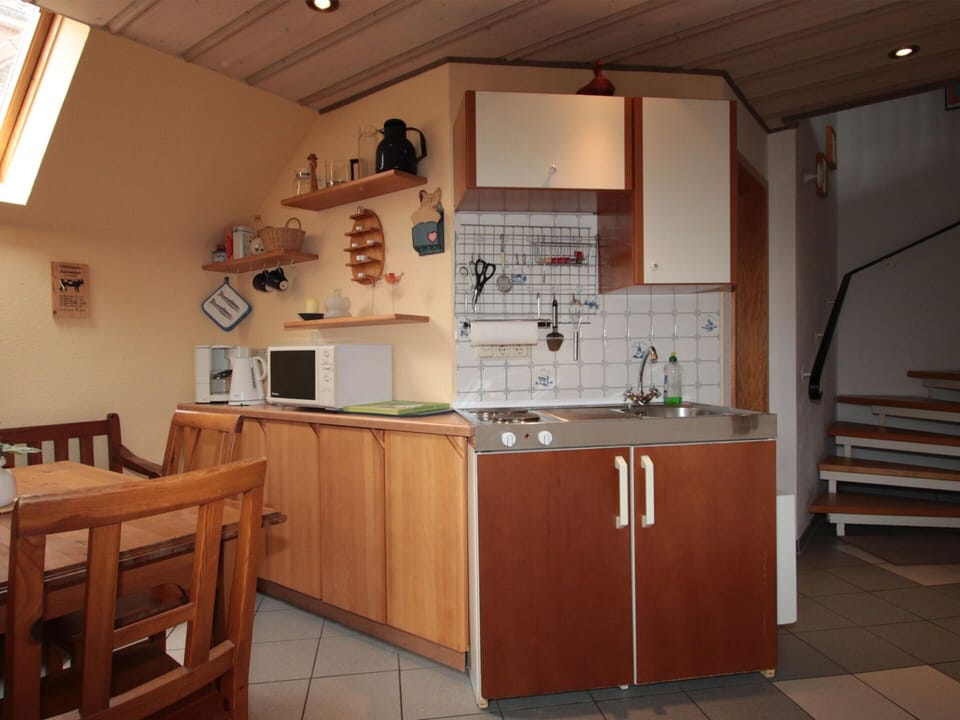 Apartment | Private kitchen | Electric kettle, toaster, highchair