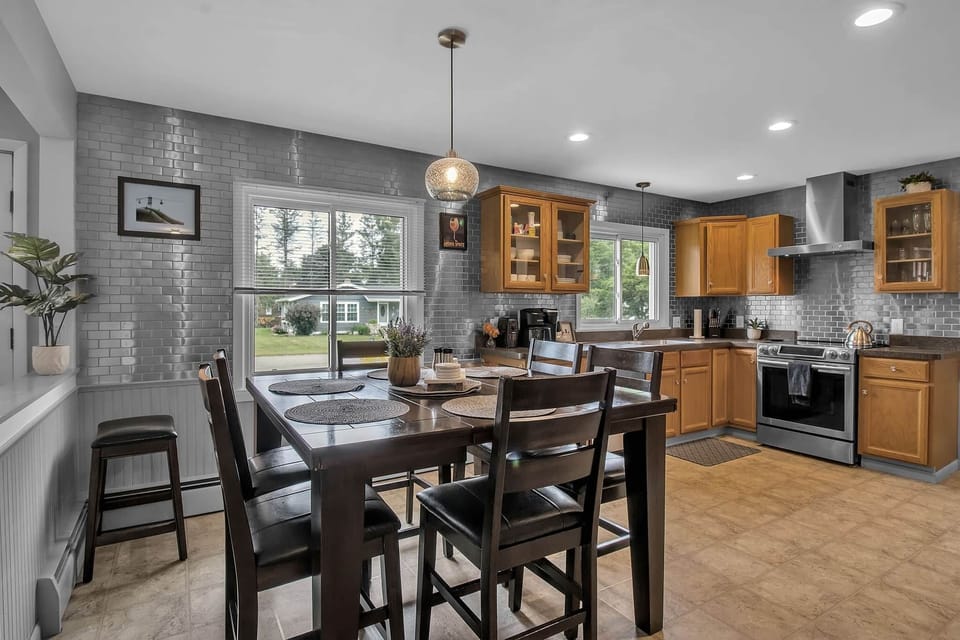 Spacious dining area for group meals, coffee mornings, and game nights.