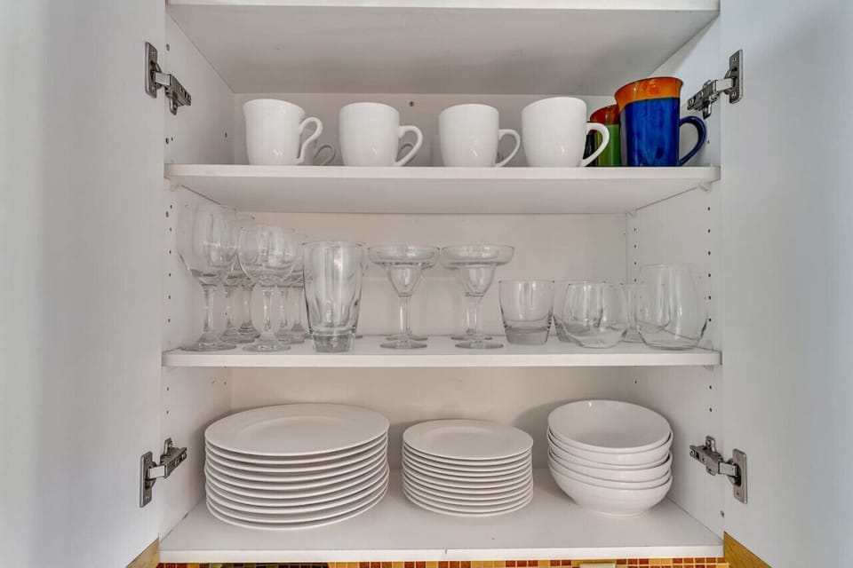 Plates  and cups for a nice meal.