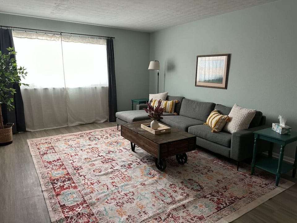 This living room is a perfect spot for relaxation and entertainment