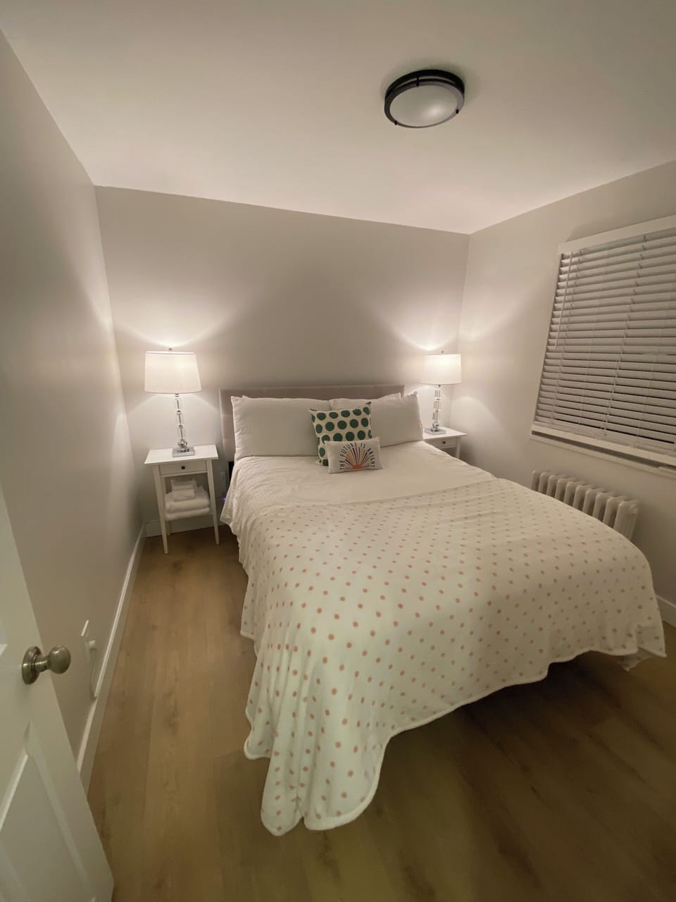 First bedroom with queen bed.