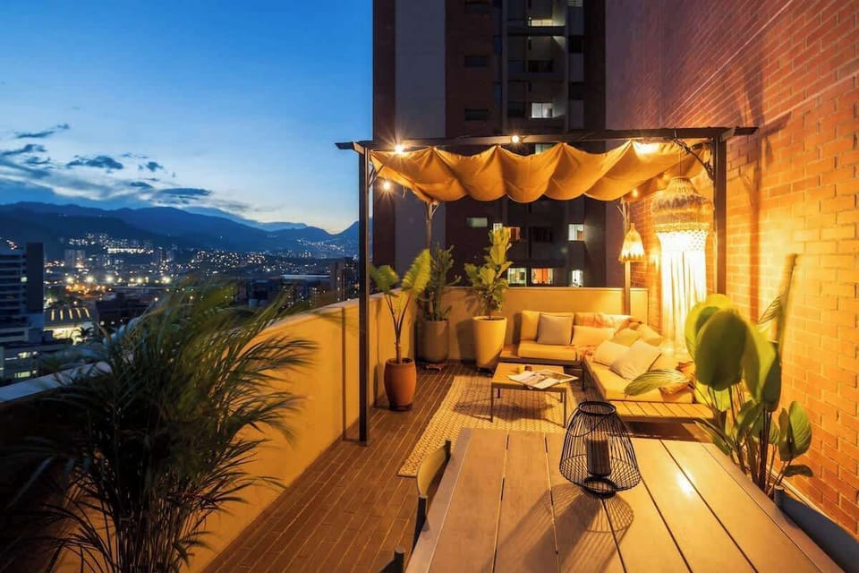 The best sunset in town from our beautiful outside lounge.
