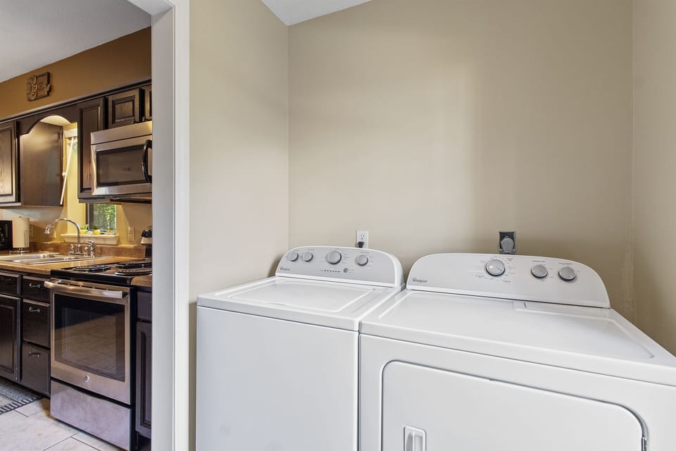 Full Size Washer & Dryer, Iron & Ironing Board, Liquid Laundry Detergent 