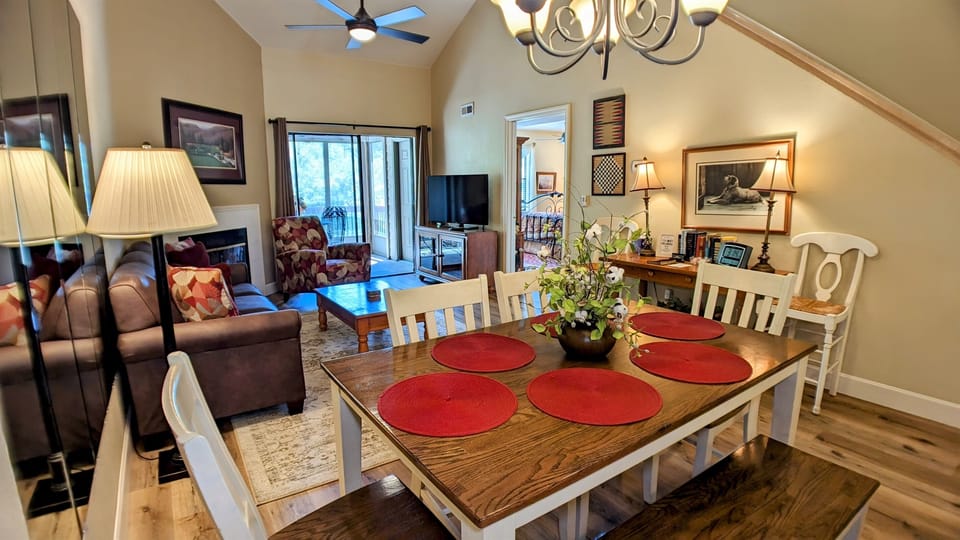 Dining area with seating for six