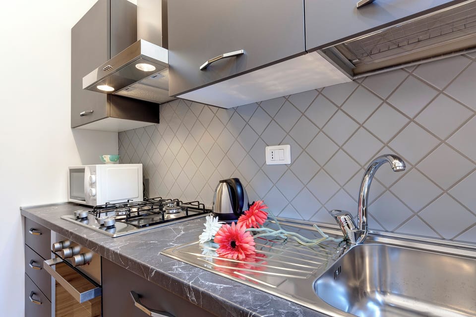 Apartment | Private kitchenette | Full-size fridge, microwave, oven, stovetop
