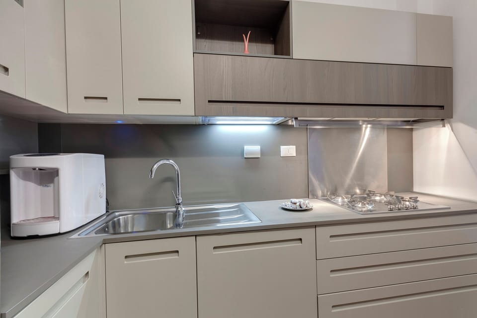 Apartment | Private kitchenette | Full-size fridge, microwave, oven, stovetop
