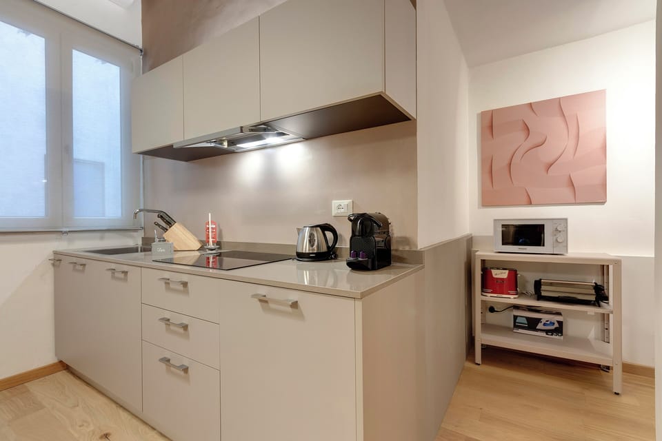 Apartment | Private kitchenette | Full-size fridge, microwave, stovetop, dishwasher