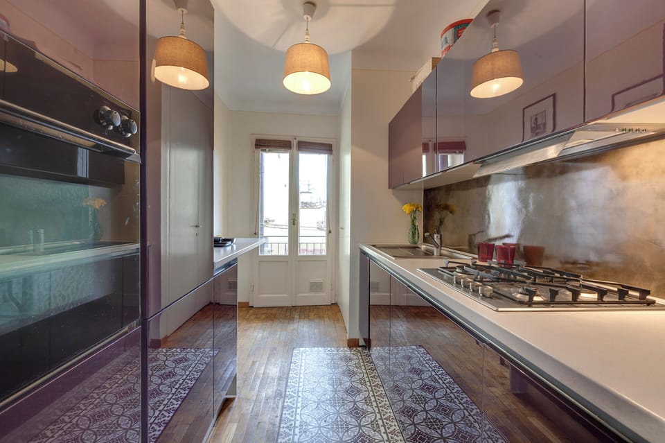 Apartment | Private kitchen | Full-size fridge, microwave, oven, stovetop