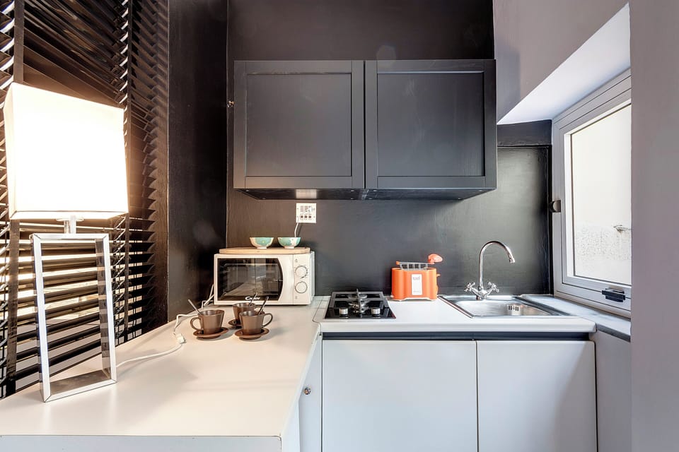 Apartment | Private kitchenette | Full-size fridge, microwave, stovetop, toaster