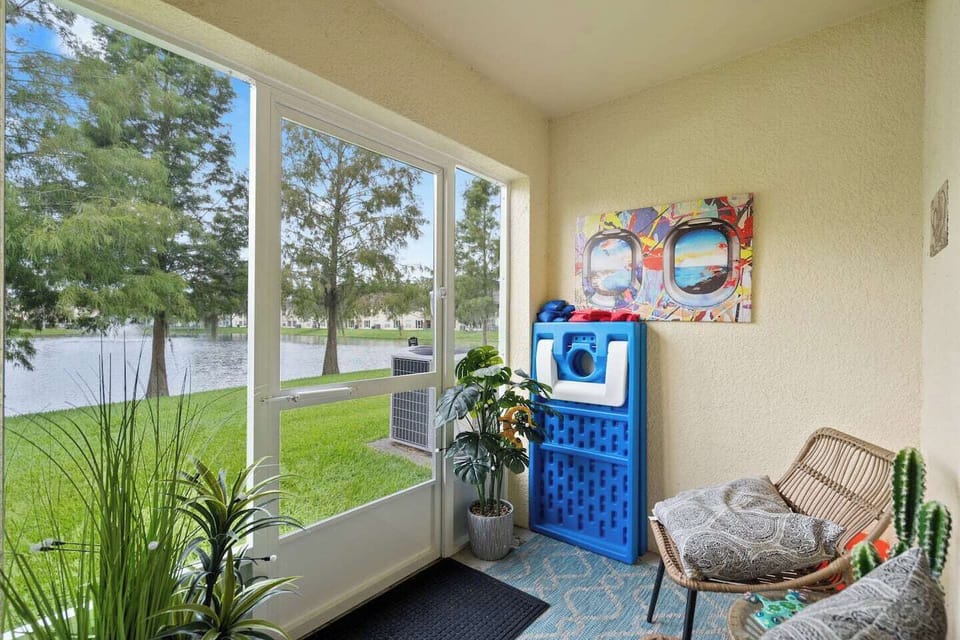 Relax and watch the family play some Corn Hole in the back yard or relax and sit by the lake, we provide 6 lawn chairs located in the hallway closet across from the Laundry Room.