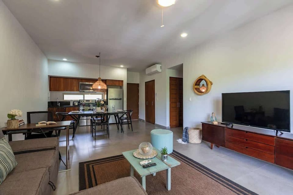 Living Room with Sofa Bed and Smart TV