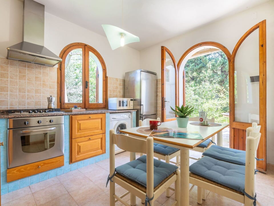 Furniture, Cabinetry, Property, Countertop, Table, Wood, Houseplant, Lighting, Interior Design, Kitchen Stove