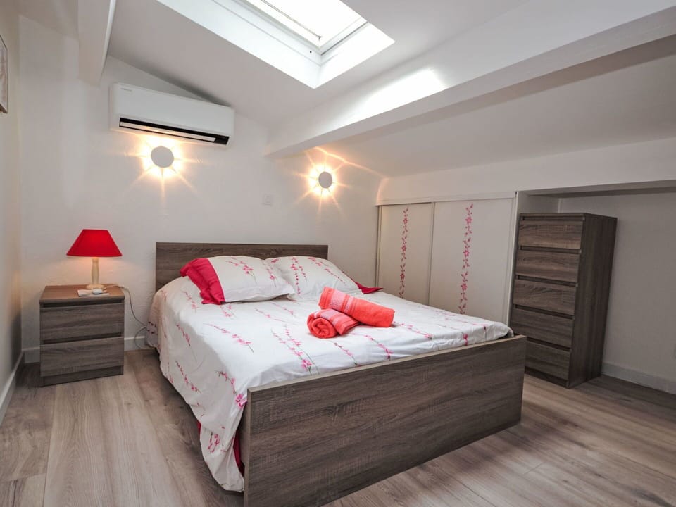 Furniture, Interior Design, Floor, Flooring, Bedroom, Bed, Wood, Ceiling, Room, Lighting