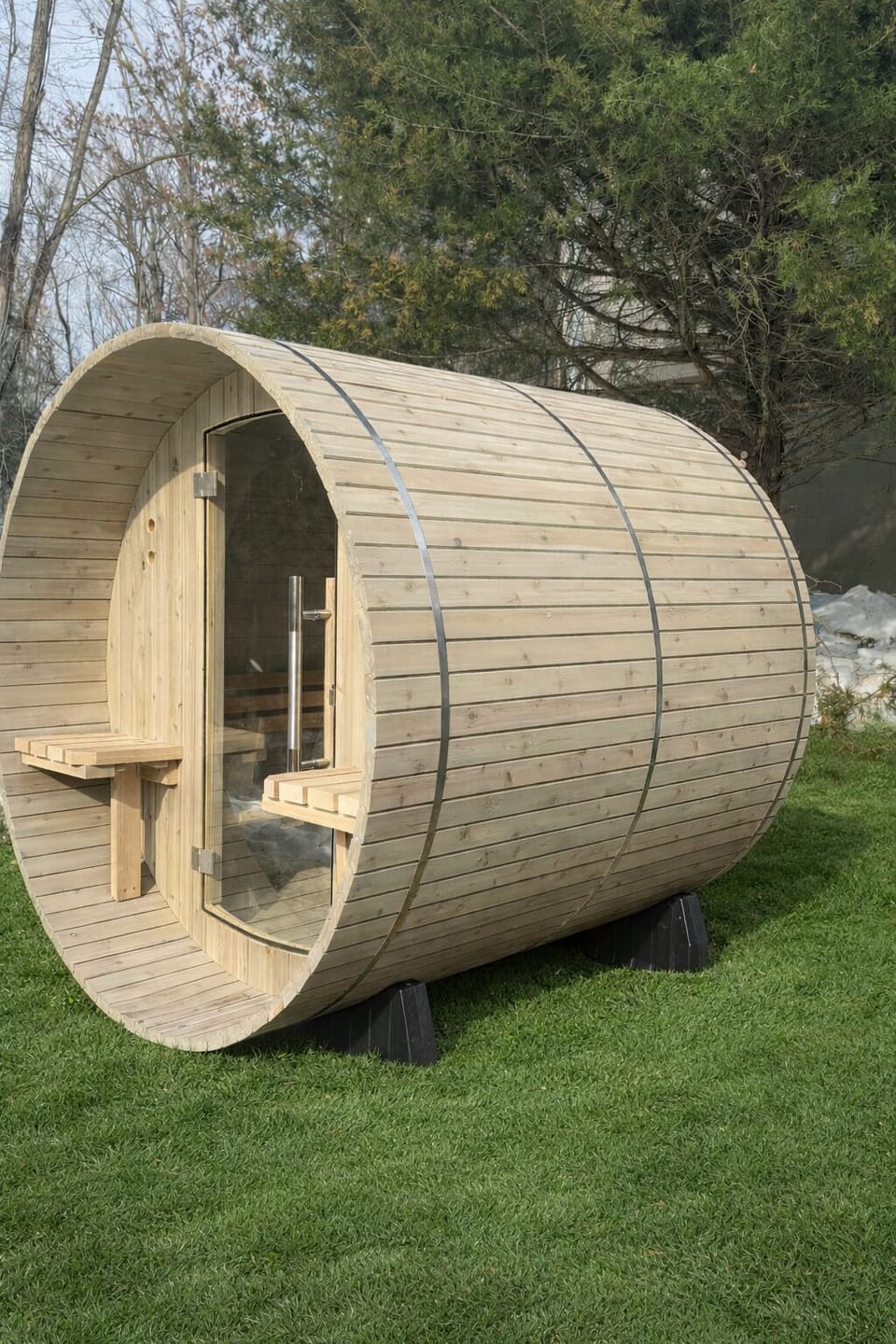 Barrel sauna at property