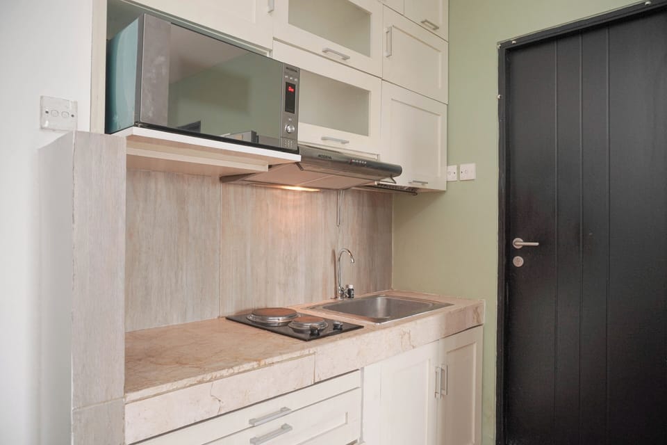 Apartment | Private kitchen | Fridge, microwave, stovetop, rice cooker