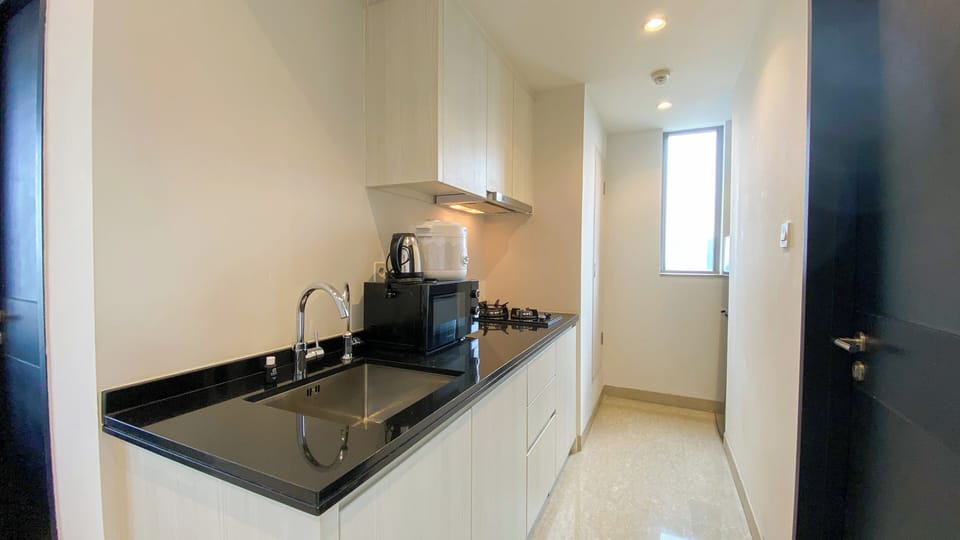 Apartment | Private kitchen | Fridge, microwave, stovetop, rice cooker