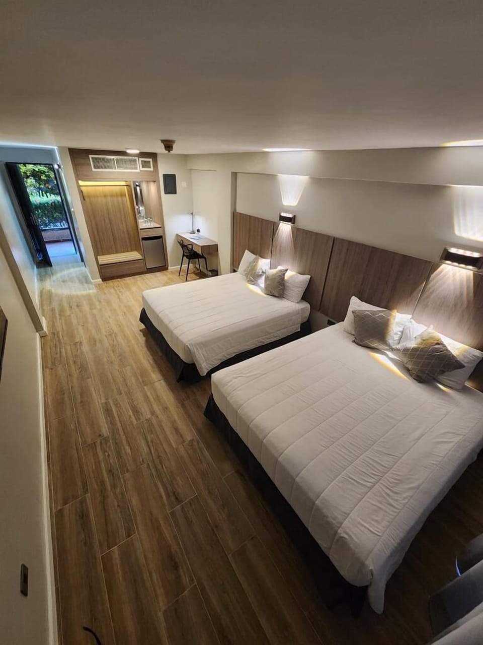 Executive Studio, 2 Double Beds, Balcony, Pool View | In-room safe, blackout drapes, soundproofing
