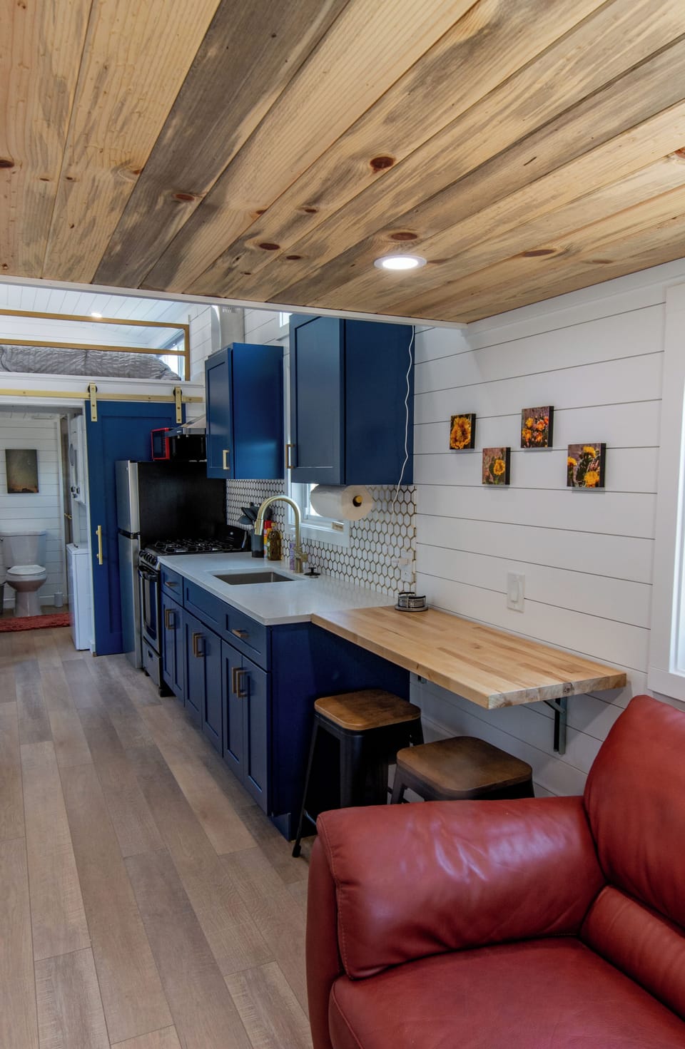 Living area looking into kitchen