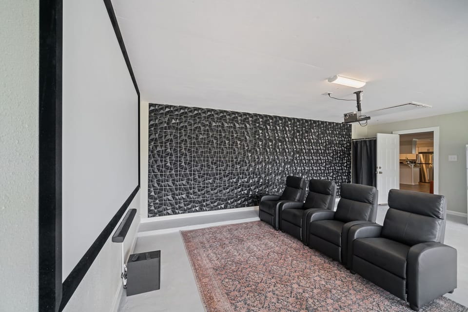 Cozy cinema room allows for a real theater experience - right in your own home!