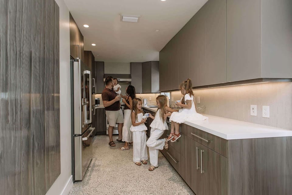 The perfect recipe for a great getaway: amazing company, good food, and this kitchen.