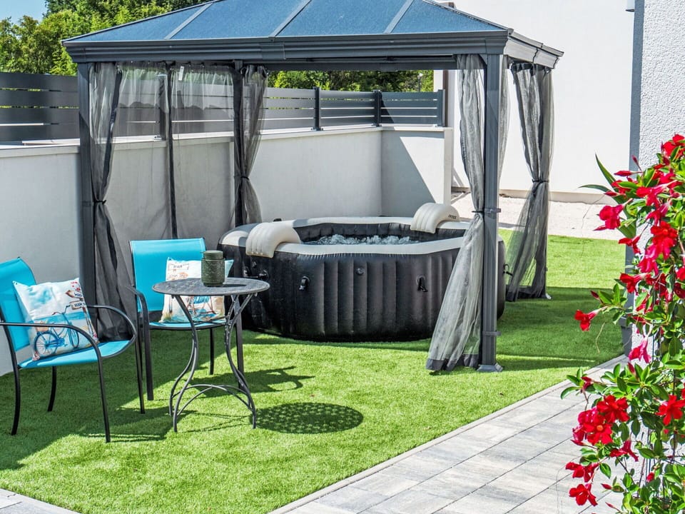 Property, Flower, Plant, Tent, Shade, Outdoor Furniture, Outdoor Table, Grass, Interior Design, Table