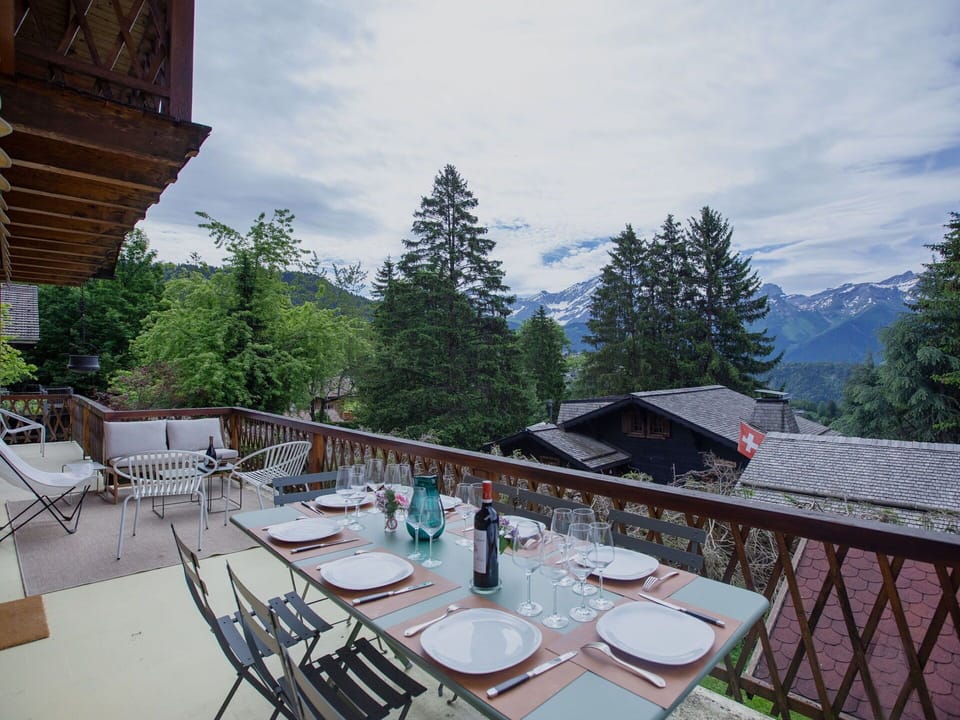 Food, Sky, Table, Tableware, Mountain, Cloud, Plant, Furniture, Green, Natural Landscape