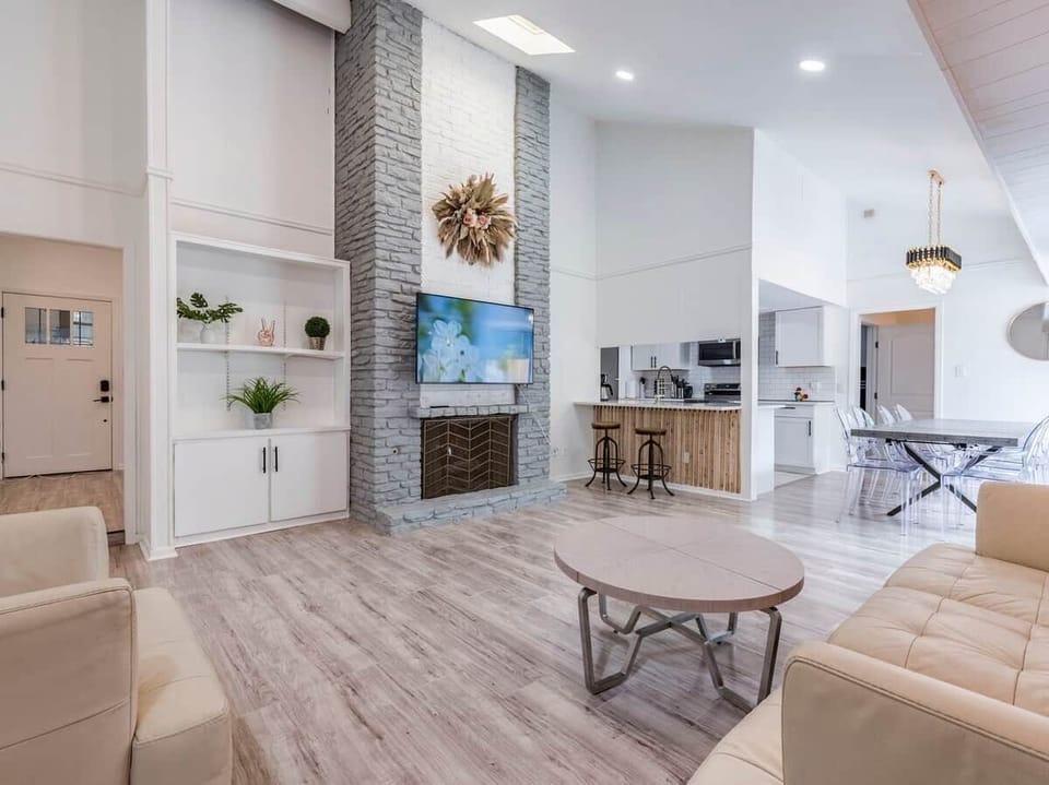 A Spacious Living Room with a Comfortable Sofa