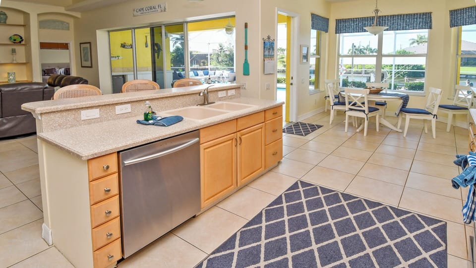 Here you can do both - wash dishes and watch TV