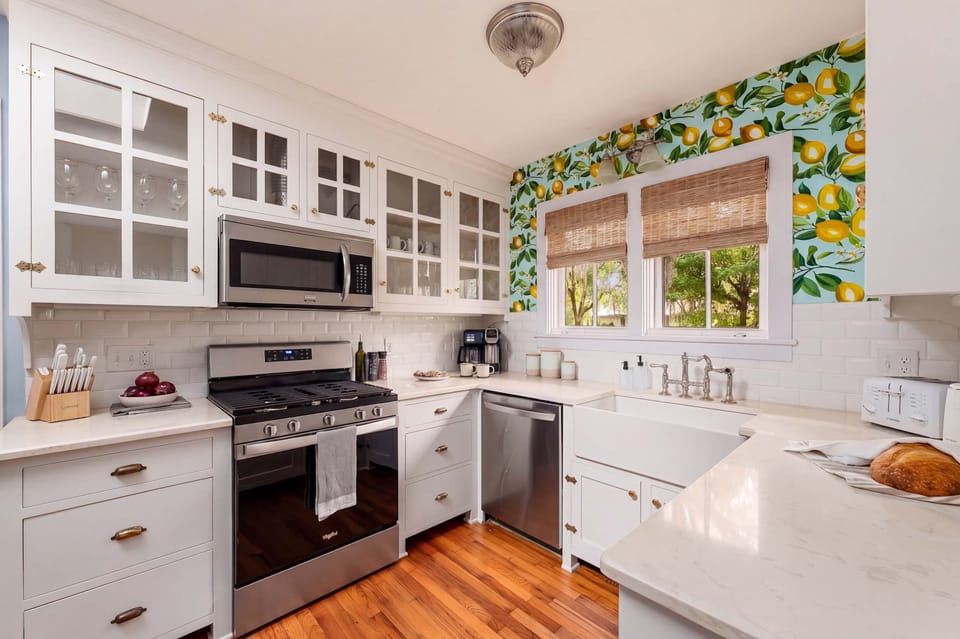 Enjoy a charming kitchen fully equipped for convenient and comfortable meal prep.