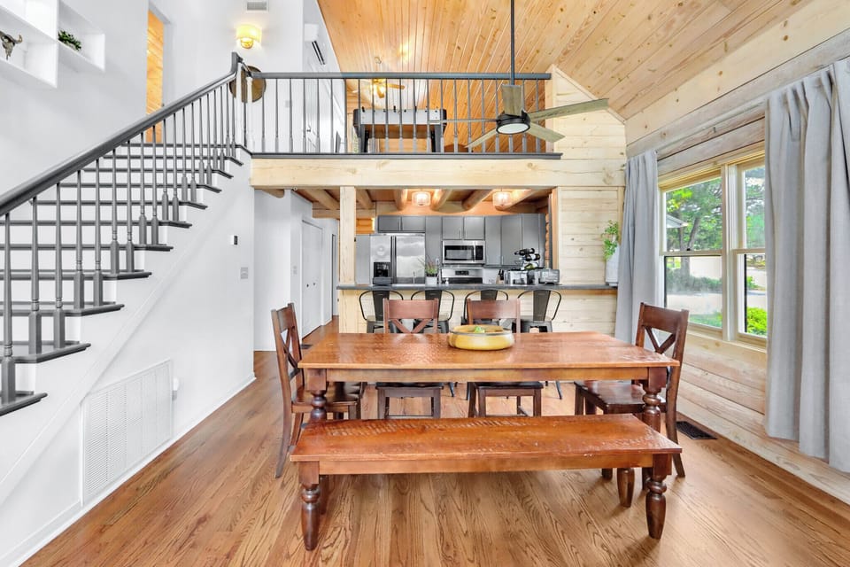 The dining room is between living and kitchen