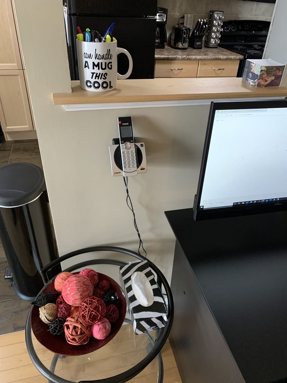 Land line phone and front door intercom connection. Local calling only.