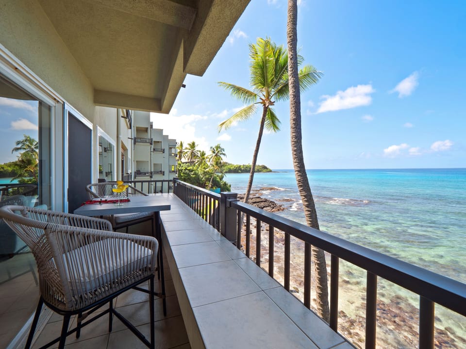 The vibrant blue water seems close enough to touch from the lanai!
