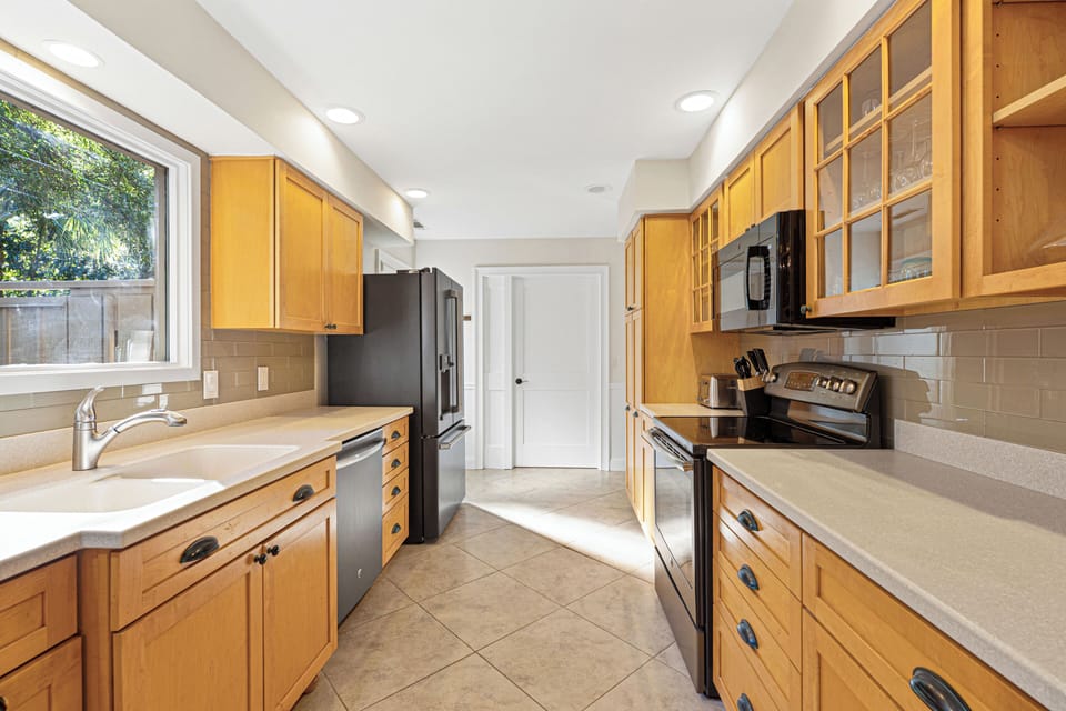 Modern appliances and plenty of counter space to fit a few cooks