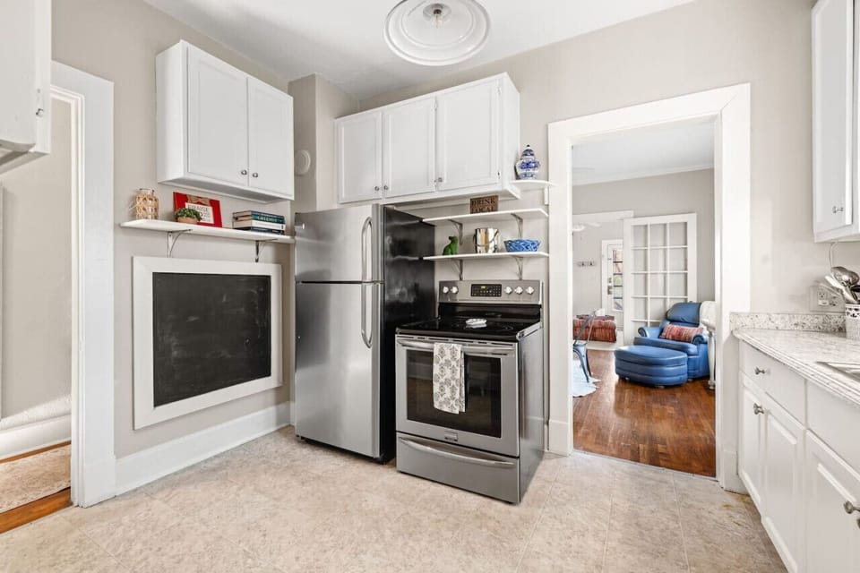 A stylish, warm kitchen space that makes cooking a comfortable and enjoyable experience.