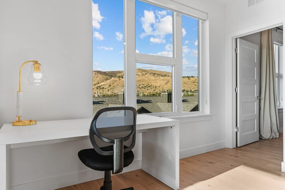 Dedicated work area. Desk and very comfortable office chair.