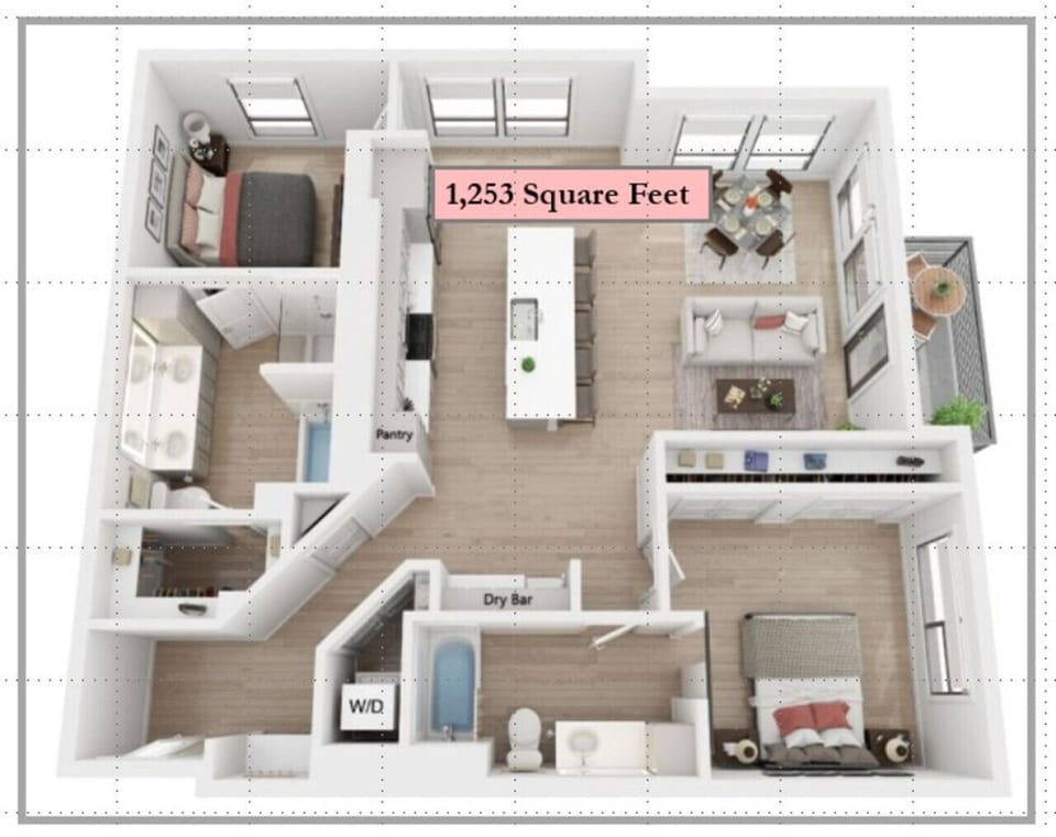 This image is for square footage reference only and isn’t intended to represent décor