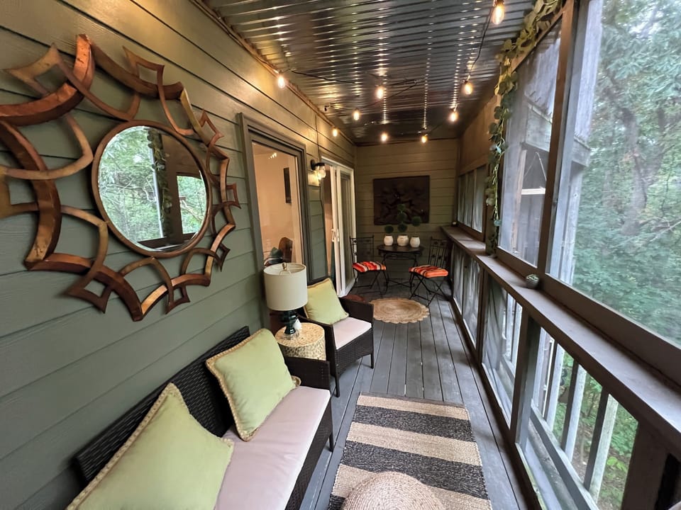 Perfect place to relax at night on the 100% screened in porch!