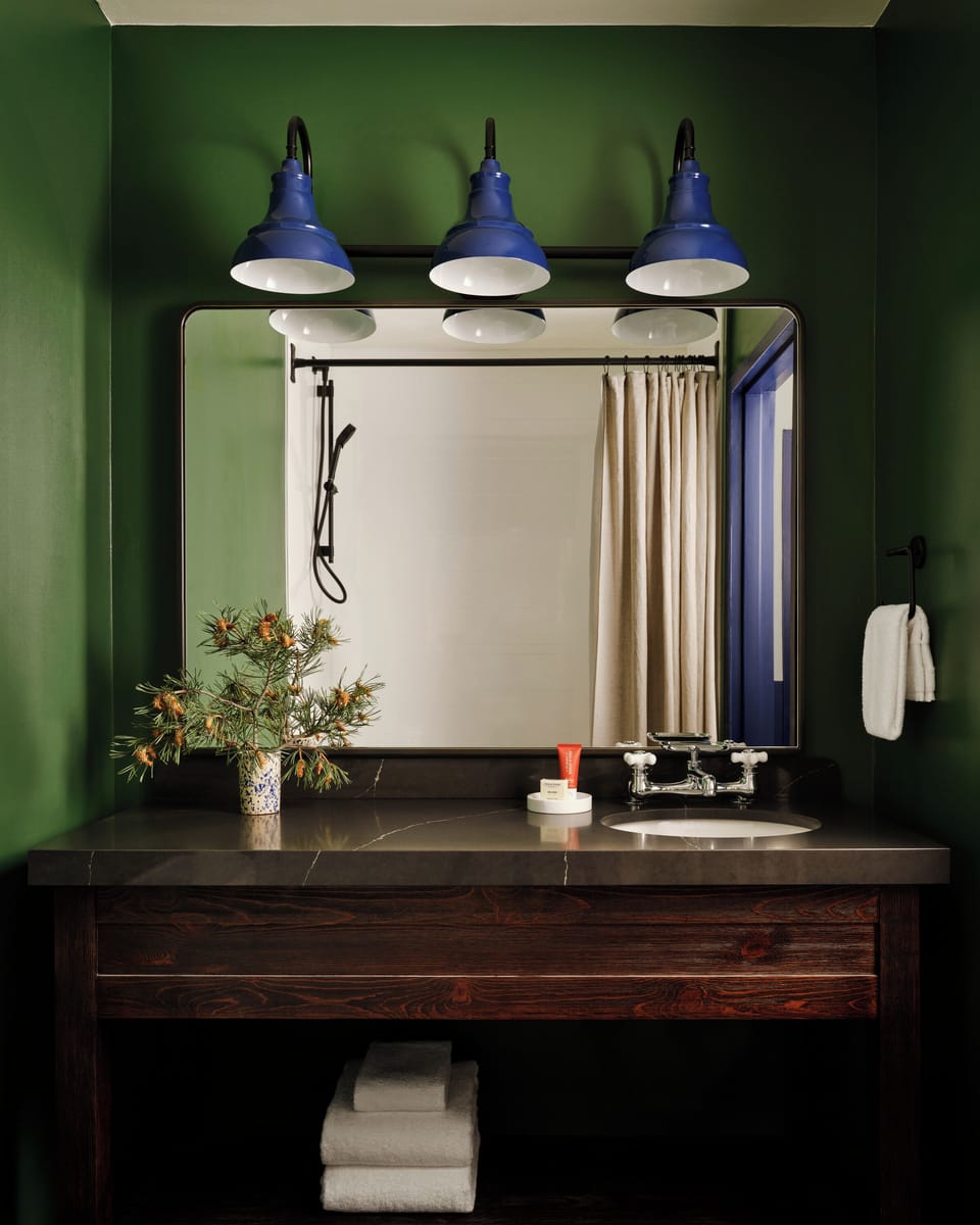 Designer toiletries, hair dryer, towels, soap