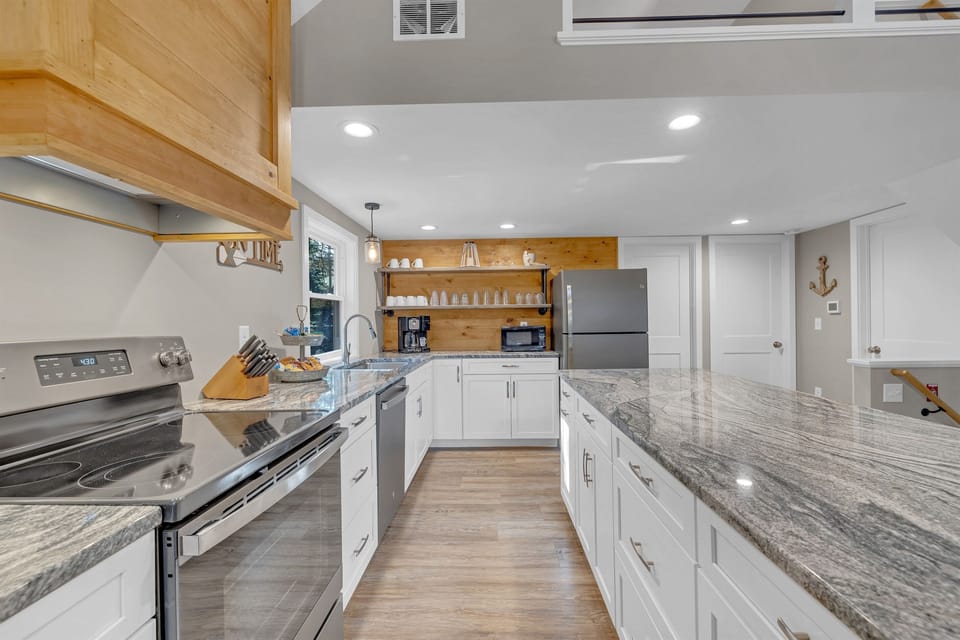 Kitchen with stainless appliances and granite countertops