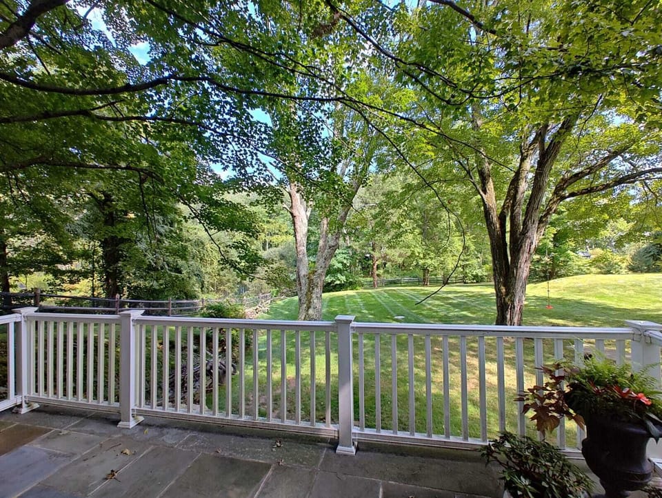 Porch overlooking the pond