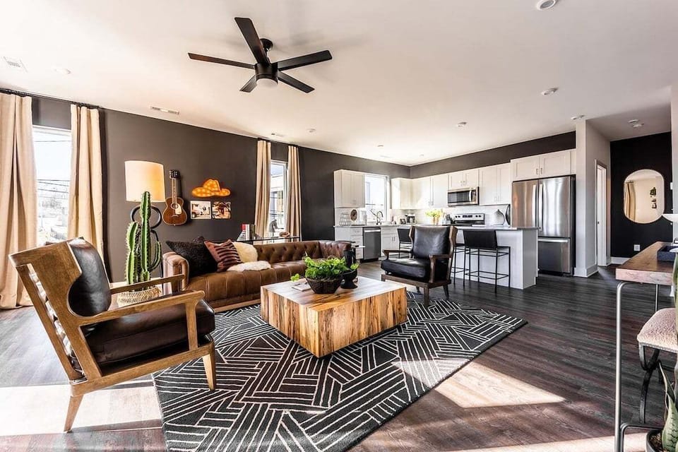 Open concept living area with ample seating