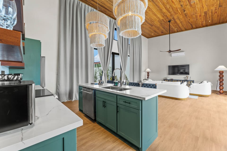 3 Bedroom Riverfront with Plunge Pool | Private kitchen | Fridge, cookware/dishes/utensils, cleaning supplies, paper towels