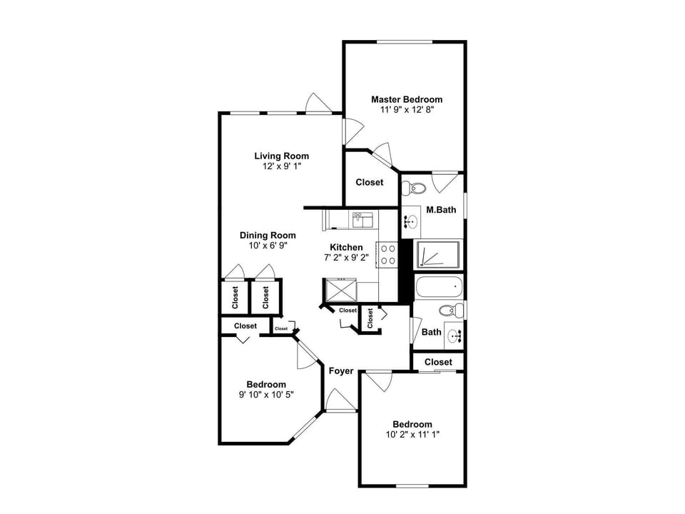 Condo, Multiple Beds, Patio (The Village #611) | Floor plan