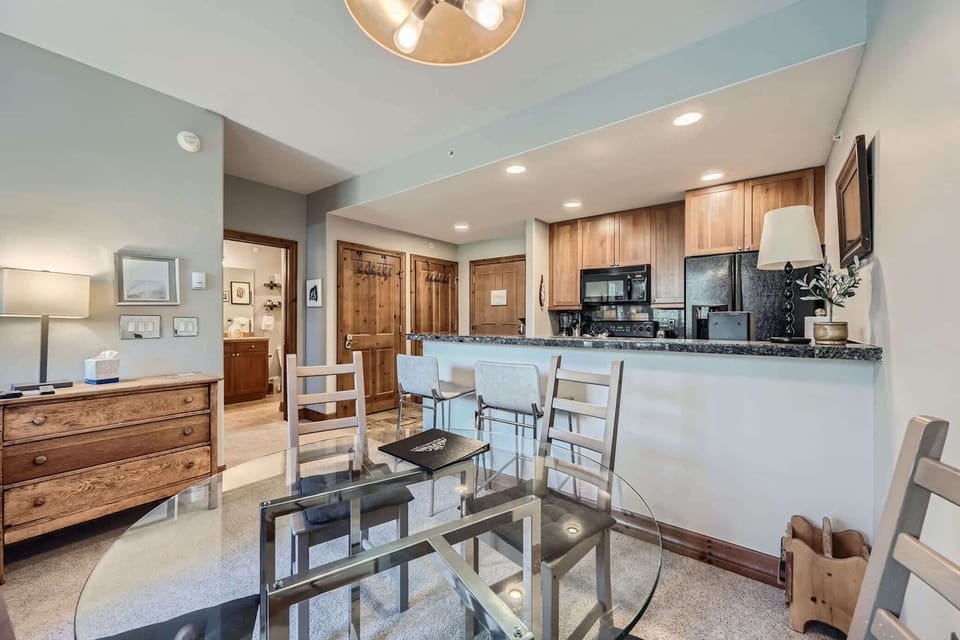 Curl up in the living room by the fireplace & enjoy a movie night at home